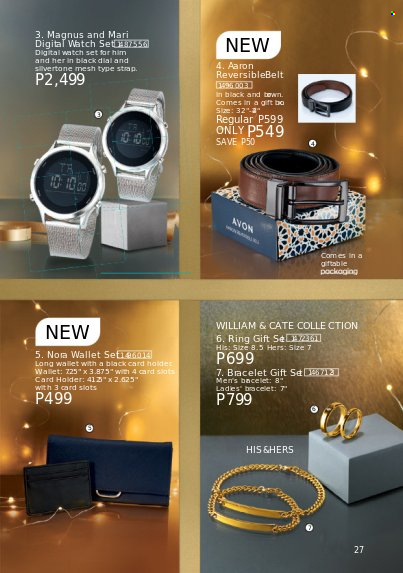 thumbnail - Avon offer  - 1.11.2022 - 30.11.2022 - Sales products - Avon, Dial, bracelet, wallet, watch. Page 27.