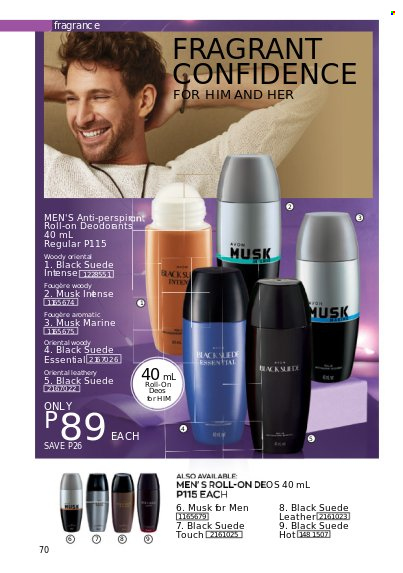 thumbnail - Avon offer  - 1.11.2022 - 30.11.2022 - Sales products - anti-perspirant, fragrance, roll-on, magnesium. Page 70.