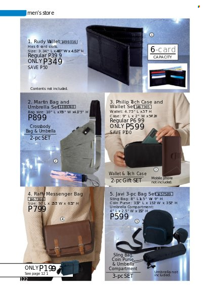 thumbnail - Avon offer  - 1.11.2022 - 30.11.2022 - Sales products - gift set, cross body bag, sling bag, wallet, umbrella. Page 122.