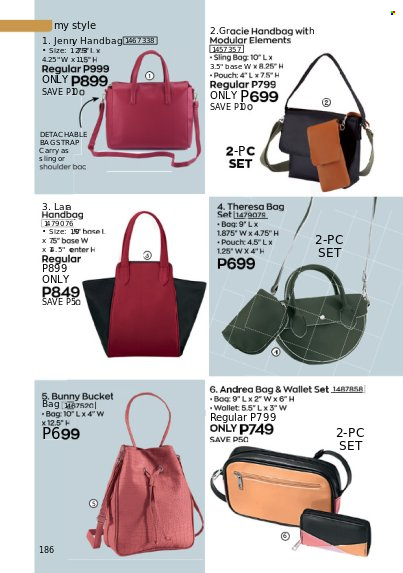 thumbnail - Avon offer  - 1.11.2022 - 30.11.2022 - Sales products - handbag, sling bag, wallet. Page 186.