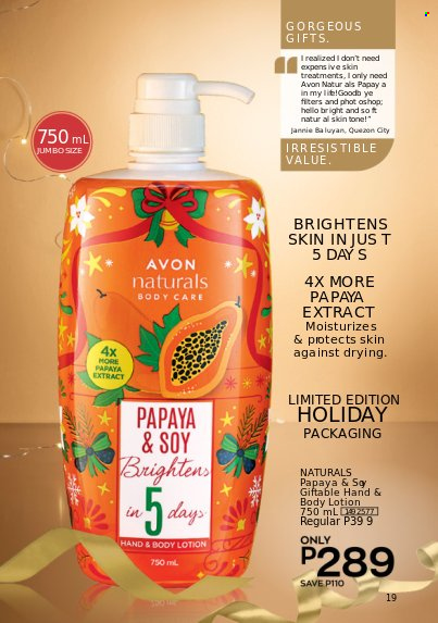 thumbnail - Avon offer  - 24.10.2022 - 31.12.2022 - Sales products - Avon, body lotion. Page 19.
