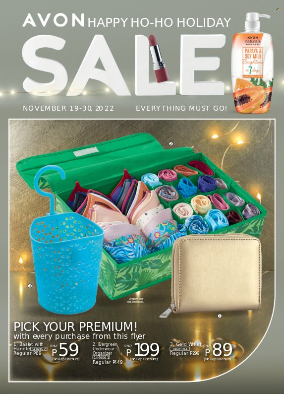 thumbnail - Avon offer  - 19.11.2022 - 30.11.2022 - Sales products - Avon, wallet, Go!, underwear. Page 1.
