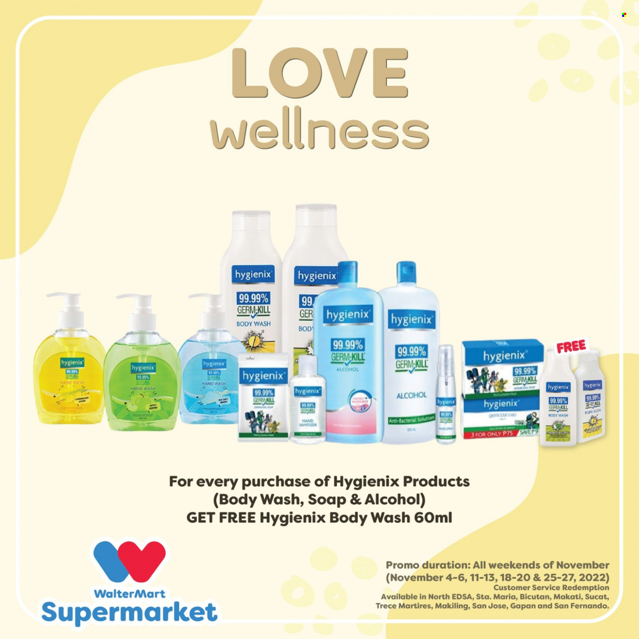 thumbnail - Walter Mart offer  - Sales products - body wash, hand wash, soap, hand sanitizer. Page 10.