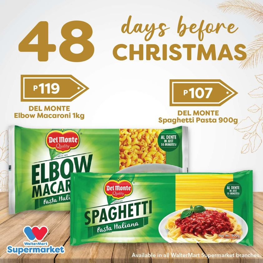 thumbnail - Walter Mart offer  - Sales products - spaghetti, macaroni, pasta, Del Monte. Page 36.