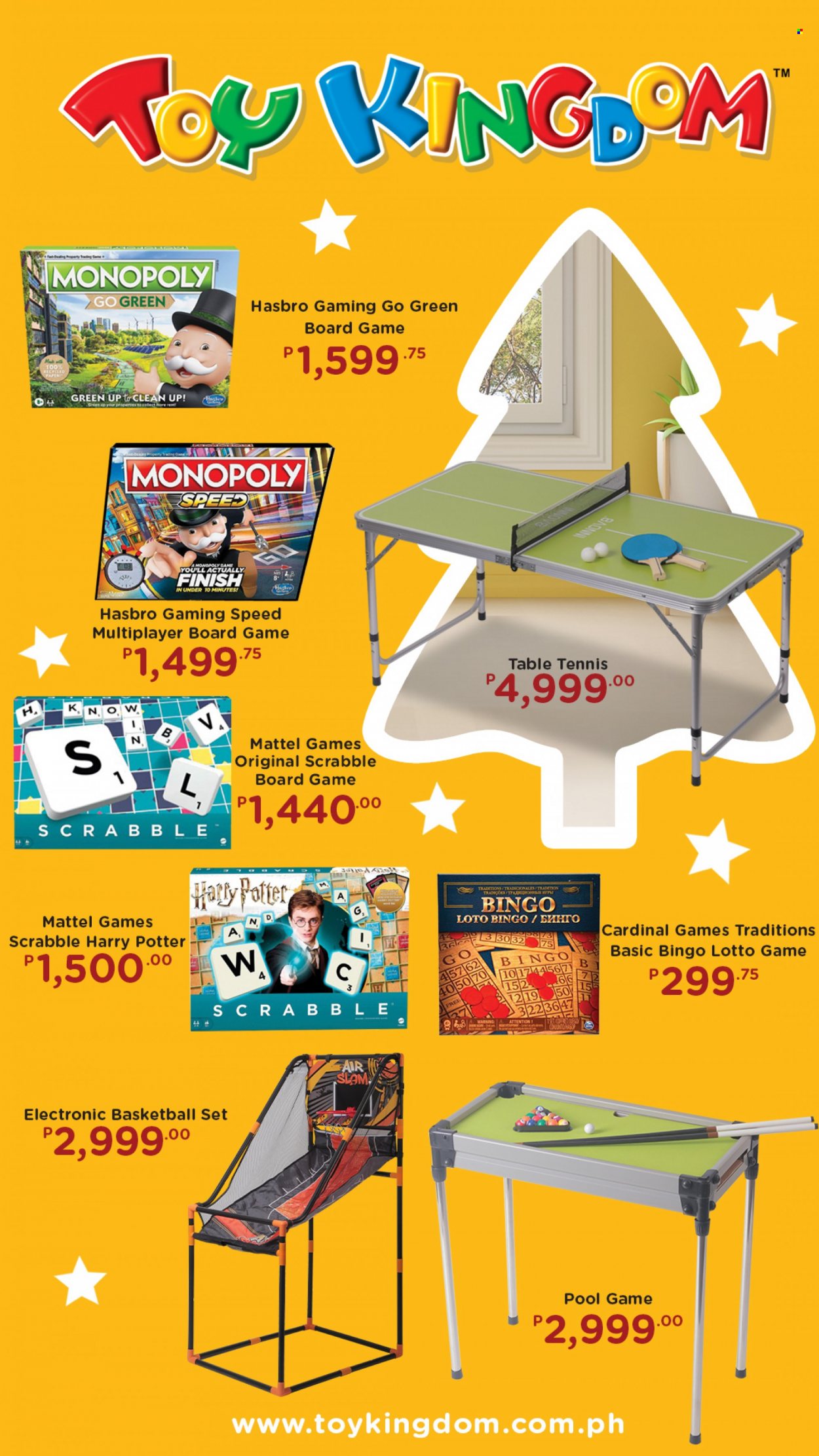 thumbnail - Toy Kingdom offer  - Sales products - table, Lotto, Harry Potter, basketball, Mattel, Monopoly, toys, board game, pool. Page 7.