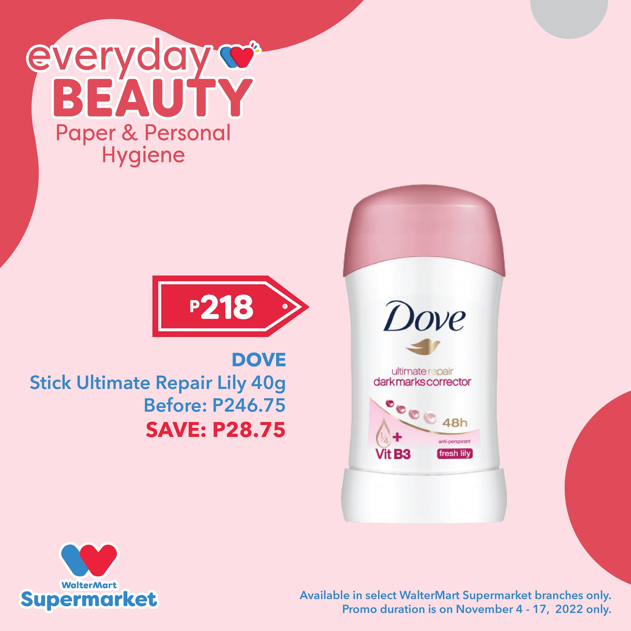 thumbnail - Walter Mart offer  - 18.11.2022 - 1.12.2022 - Sales products - Dove, anti-perspirant, corrector. Page 11.