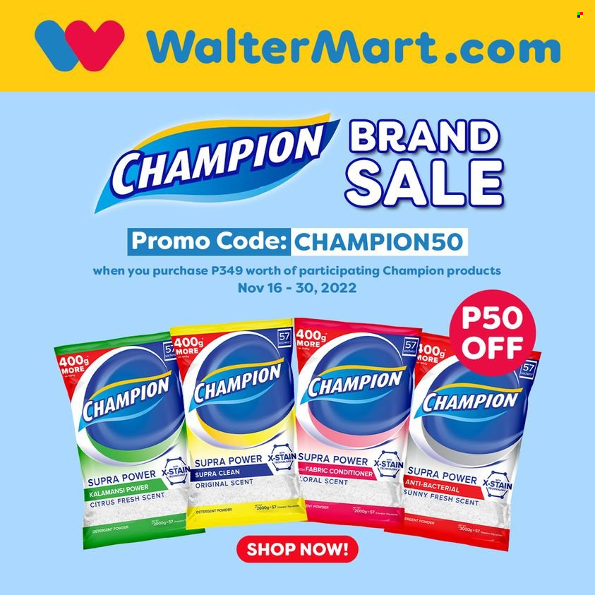 thumbnail - Walter Mart offer  - 16.11.2022 - 30.11.2022 - Sales products - detergent, laundry powder. Page 1.