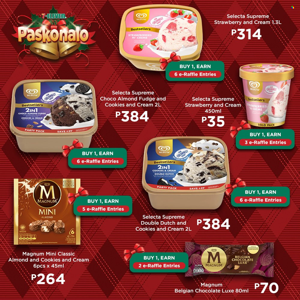 thumbnail - 7 Eleven offer  - Sales products - strawberries, Magnum, cookies, fudge. Page 13.