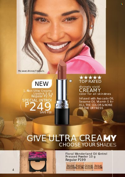 thumbnail - Avon offer  - 1.12.2022 - 31.12.2022 - Sales products - lipstick, shades, face powder. Page 4.