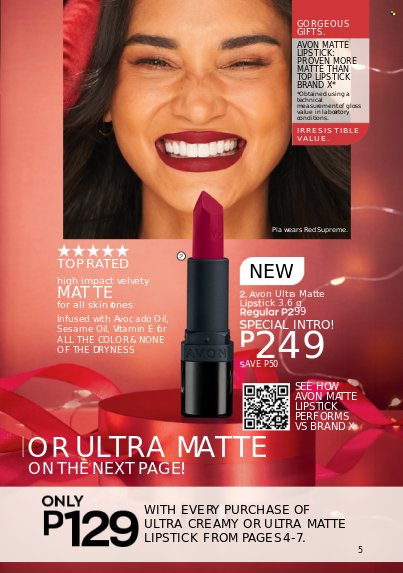 thumbnail - Avon offer  - 1.12.2022 - 31.12.2022 - Sales products - Avon, lipstick. Page 5.
