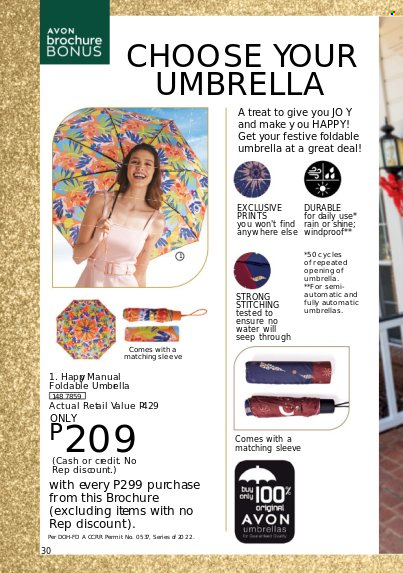 thumbnail - Avon offer  - 1.12.2022 - 31.12.2022 - Sales products - Avon, umbrella. Page 30.