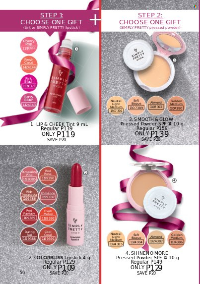 thumbnail - Avon offer  - 1.12.2022 - 31.12.2022 - Sales products - Avon, lipstick, cheek tint, face powder. Page 50.