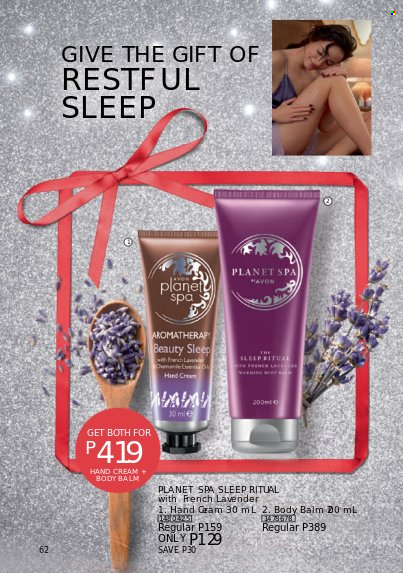 thumbnail - Avon offer  - 1.12.2022 - 31.12.2022 - Sales products - Planet Spa, Avon, hand cream. Page 62.