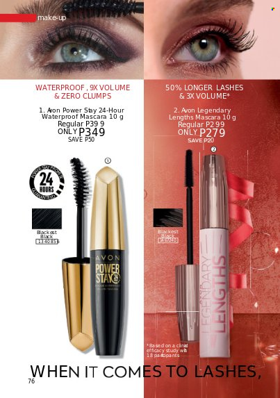 thumbnail - Avon offer  - 1.12.2022 - 31.12.2022 - Sales products - Avon, makeup, mascara, waterproof mascara. Page 76.