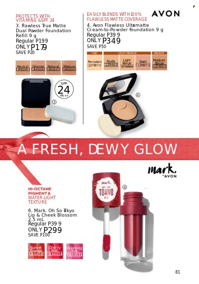 thumbnail - Avon offer  - 1.12.2022 - 31.12.2022 - Sales products - Avon, face powder, powder foundation. Page 81.