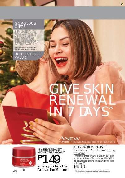 thumbnail - Avon offer  - 1.12.2022 - 31.12.2022 - Sales products - Avon, Anew, serum, night cream. Page 100.