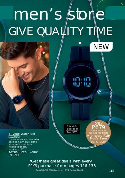 thumbnail - Avon offer  - 1.12.2022 - 31.12.2022 - Sales products - necklace, watch. Page 115.