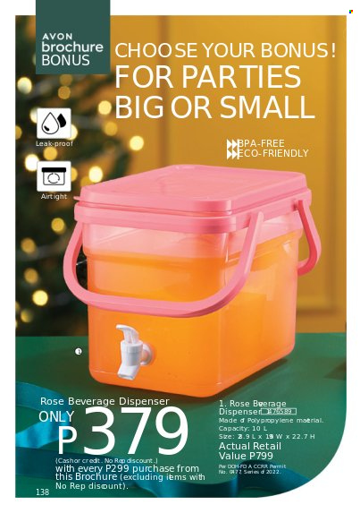 thumbnail - Avon offer  - 1.12.2022 - 31.12.2022 - Sales products - Avon, dispenser. Page 138.
