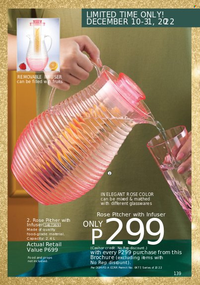 thumbnail - Avon offer  - 1.12.2022 - 31.12.2022 - Sales products - pitcher. Page 139.