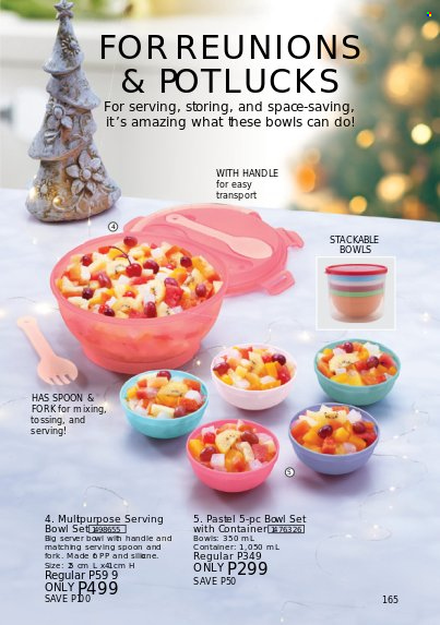 thumbnail - Avon offer  - 1.12.2022 - 31.12.2022 - Sales products - fork, spoon, bowl set, serving bowl, bowl, container. Page 165.