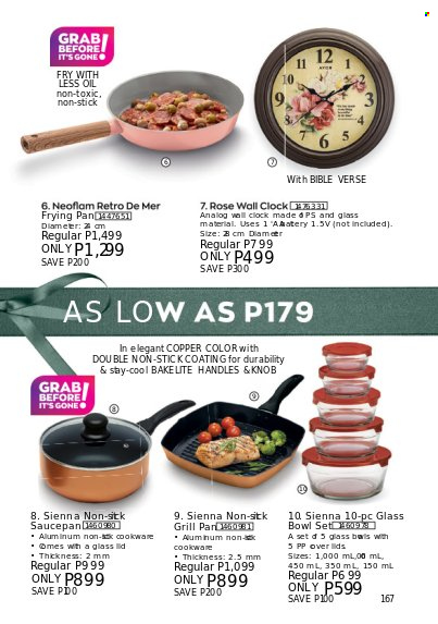 thumbnail - Avon offer  - 1.12.2022 - 31.12.2022 - Sales products - cookware set, saucepan, bowl set, glass bowl. Page 167.