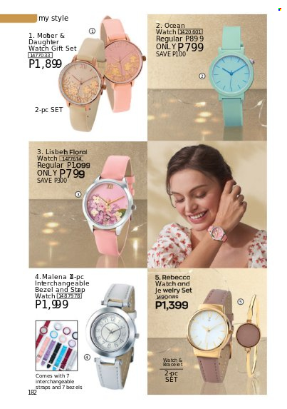 thumbnail - Avon offer  - 1.12.2022 - 31.12.2022 - Sales products - gift set, bracelet, watch, jewelry. Page 182.