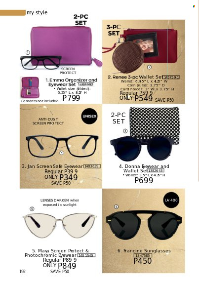 thumbnail - Avon offer  - 1.12.2022 - 31.12.2022 - Sales products - Sunlight, sunglasses, wallet. Page 192.