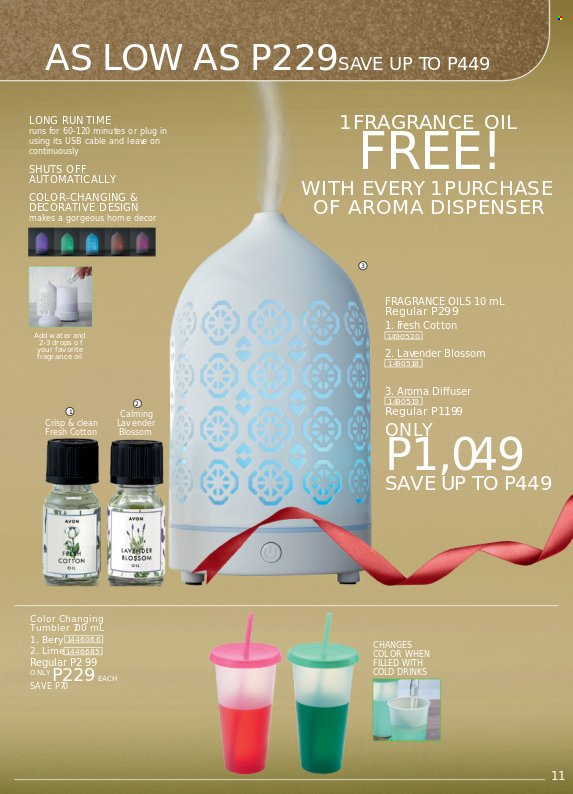 thumbnail - Avon offer  - 17.12.2022 - 31.12.2022 - Sales products - Avon, fragrance, dispenser, tumbler, diffuser. Page 11.