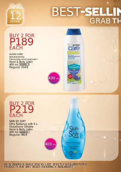 thumbnail - Avon offer  - 5.12.2022 - 10.12.2022 - Sales products - Avon, Skin So Soft, body lotion. Page 4.