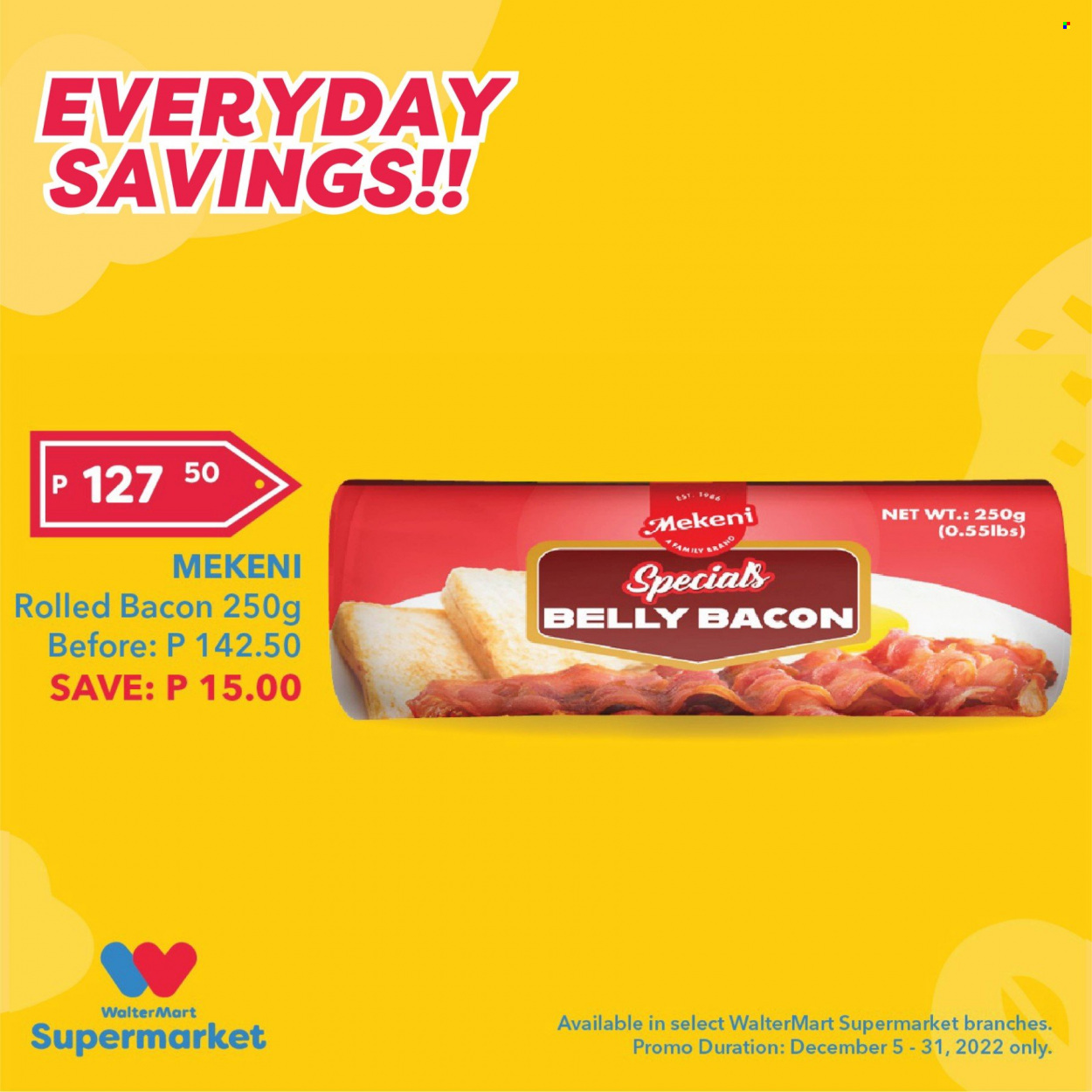 thumbnail - Walter Mart offer  - 5.12.2022 - 31.12.2022 - Sales products - bacon. Page 1.