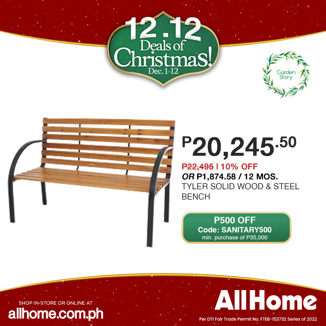 thumbnail - AllHome offer  - 1.12.2022 - 12.12.2022 - Sales products - bench. Page 38.