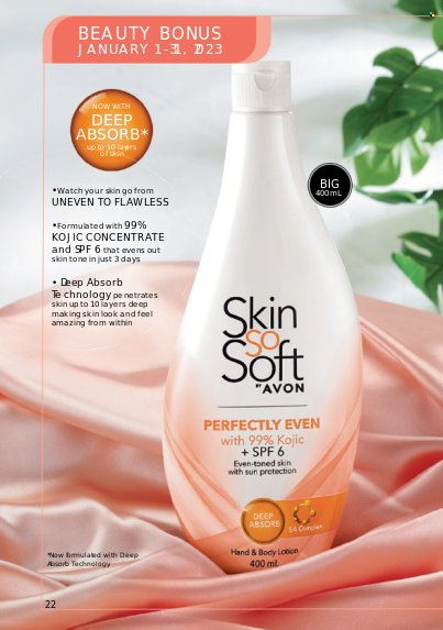thumbnail - Avon offer  - 1.1.2023 - 31.1.2023 - Sales products - Avon, body lotion, watch. Page 22.