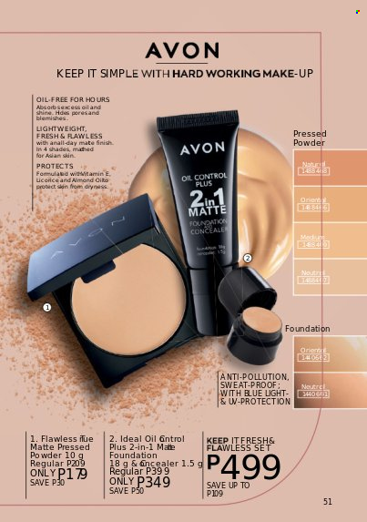 thumbnail - Avon offer  - 1.1.2023 - 31.1.2023 - Sales products - Avon, makeup, shades, face powder. Page 51.