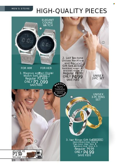 thumbnail - Avon offer  - 1.1.2023 - 31.1.2023 - Sales products - gift set, bracelet, necklace, watch. Page 128.