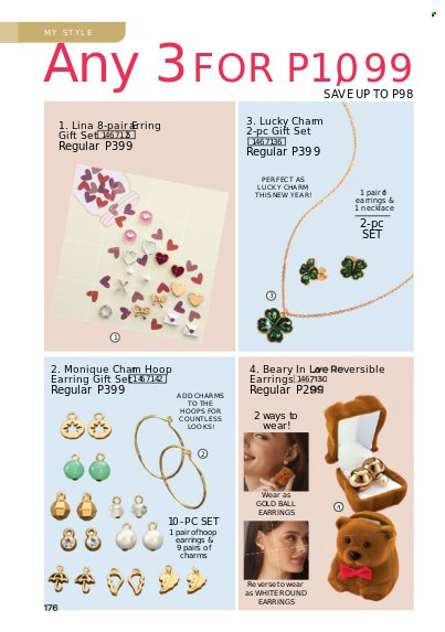 thumbnail - Avon offer  - 1.1.2023 - 31.1.2023 - Sales products - gift set, earrings, necklace. Page 176.