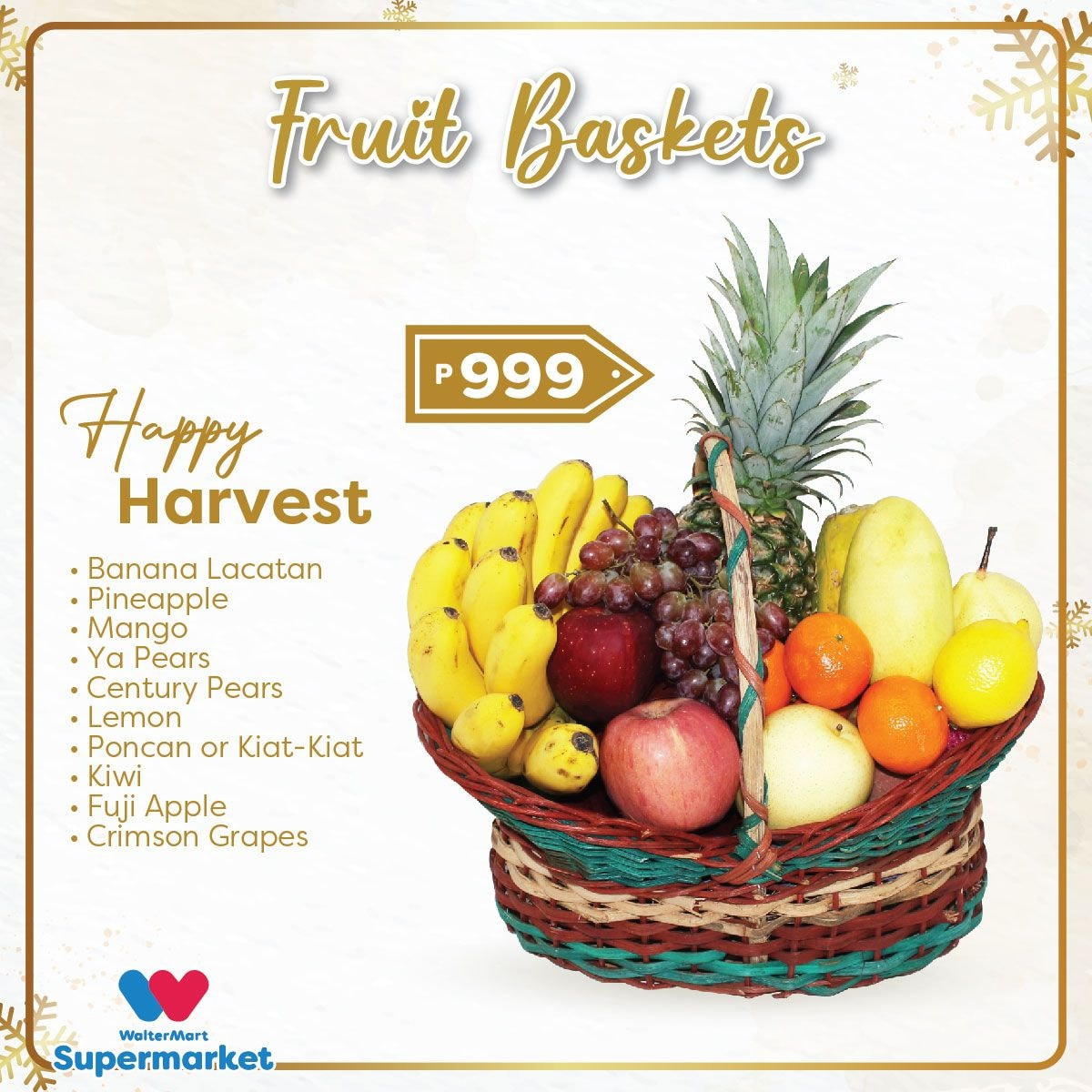thumbnail - Walter Mart offer  - Sales products - grapes, kiwi, mango, pineapple, pears, Fuji apple. Page 9.