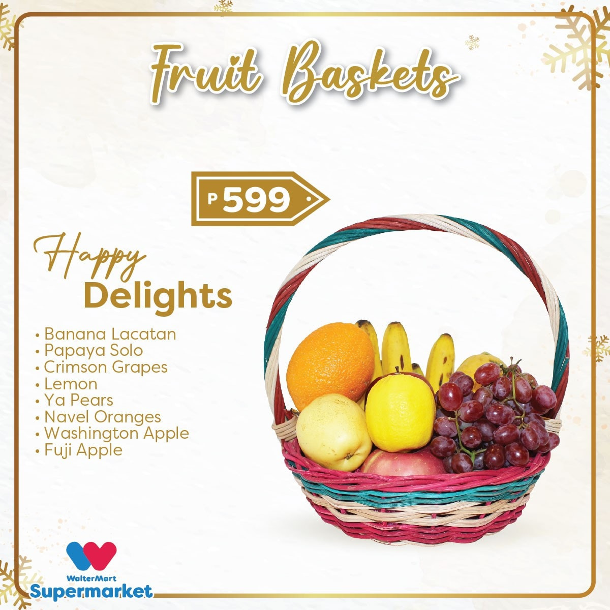 thumbnail - Walter Mart offer  - Sales products - grapes, papaya, pears, Fuji apple, oranges, navel oranges. Page 11.