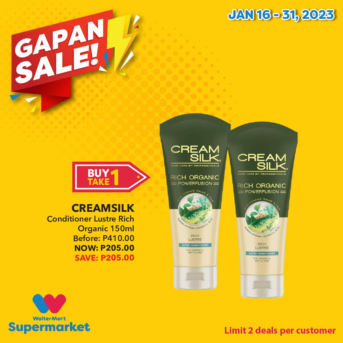 thumbnail - Walter Mart offer  - 16.1.2023 - 31.1.2023 - Sales products - conditioner, Cream Silk. Page 25.