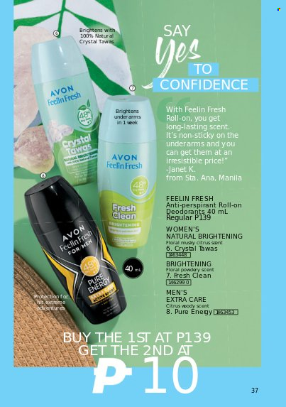 thumbnail - Avon offer  - 1.2.2023 - 28.2.2023 - Sales products - Avon, anti-perspirant, roll-on, deodorant, magnesium. Page 36.