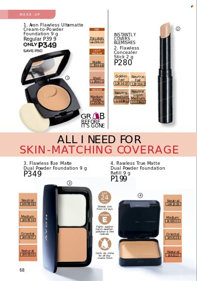 thumbnail - Avon offer  - 1.2.2023 - 28.2.2023 - Sales products - Avon, corrector, face powder, powder foundation. Page 66.