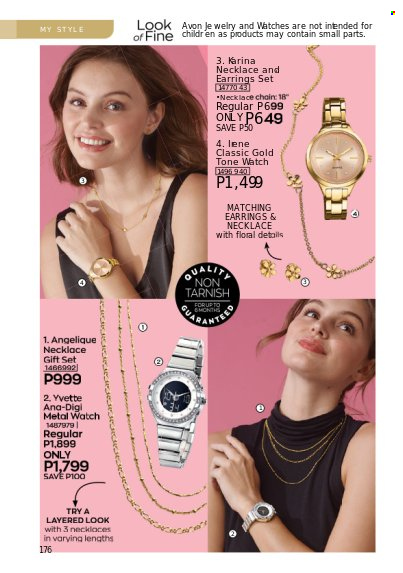 thumbnail - Avon offer  - 1.2.2023 - 28.2.2023 - Sales products - Avon, gift set, earrings, necklace, watch, jewelry. Page 172.