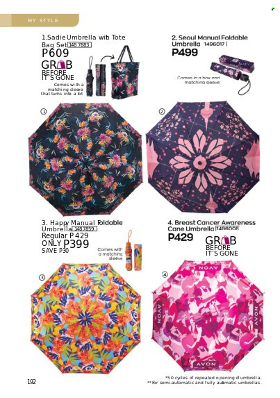 thumbnail - Avon offer  - 1.2.2023 - 28.2.2023 - Sales products - bag, tote, tote bag, umbrella. Page 187.