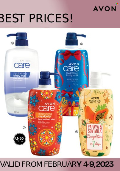 thumbnail - Avon offer  - 4.2.2023 - 9.2.2023 - Sales products - Avon, royal jelly, body lotion, body milk. Page 9.