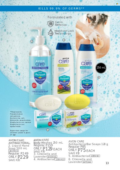 thumbnail - Avon offer  - 1.3.2023 - 31.3.2023 - Sales products - hand soap, Avon, soap. Page 13.