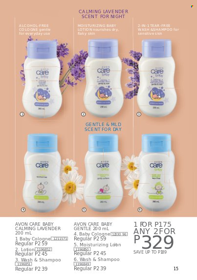 thumbnail - Avon offer  - 1.3.2023 - 31.3.2023 - Sales products - shampoo, Avon, body lotion, cologne. Page 15.
