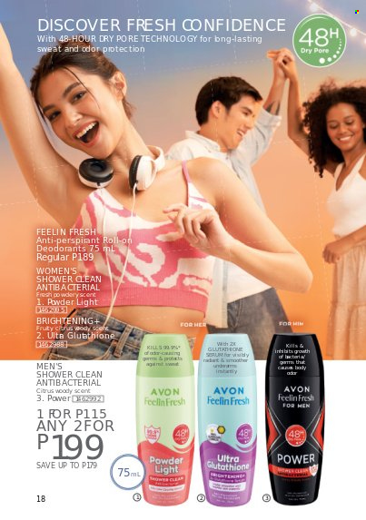 Avon offer  - 1.3.2023 - 31.3.2023 - Sales products - Avon, serum, anti-perspirant, roll-on, deodorant, Magnesium. Page 18.
