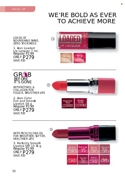 thumbnail - Avon offer  - 1.3.2023 - 31.3.2023 - Sales products - Avon, lipstick. Page 50.