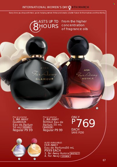 thumbnail - Avon offer  - 1.3.2023 - 31.3.2023 - Sales products - Avon, eau de parfum, far away, fragrance. Page 67.