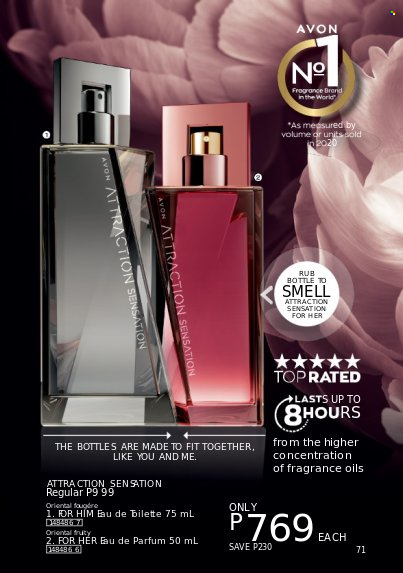 thumbnail - Avon offer  - 1.3.2023 - 31.3.2023 - Sales products - Avon, eau de parfum, eau de toilette, fragrance. Page 71.