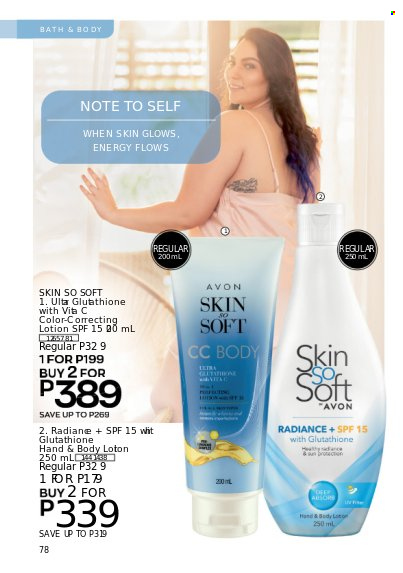 thumbnail - Avon offer  - 1.3.2023 - 31.3.2023 - Sales products - Avon, Skin So Soft, body lotion. Page 78.